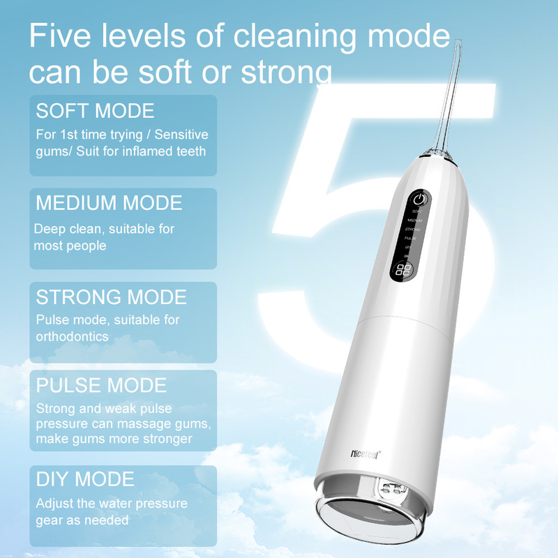 5+ حالت کار Ipx7 Electric Water Jet 300ml Oral Hygiene Oral Irigator Deeth Cleaner Water Dental Pik Flosser