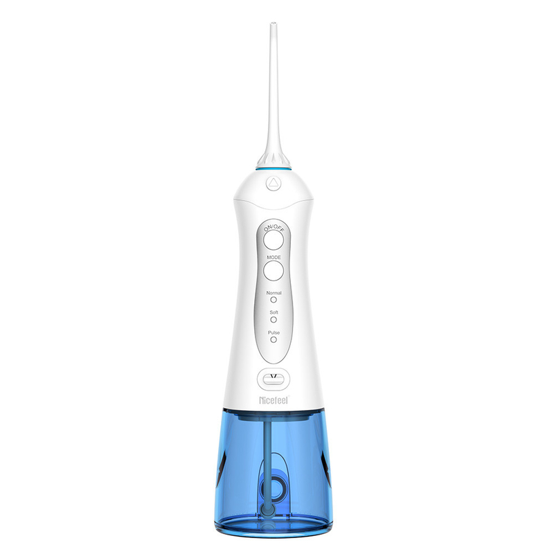 دستگاه شستشوی دهانی قابل حمل و شارژی USB برای مسافرت Nicefeel 300ML 2 Tip Cases