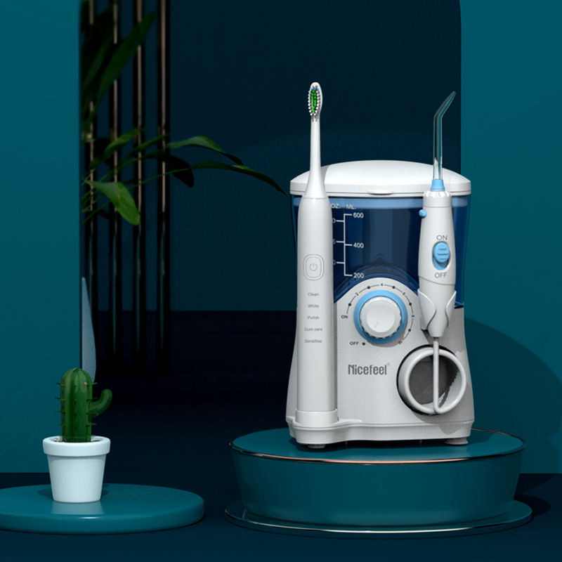 محصولات دندانپزشکی Sonic Toothbrush Water Flosser Family 600ml مخزن ABS OEM سفید