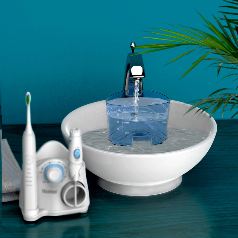 محصولات دندانپزشکی Sonic Toothbrush Water Flosser Family 600ml مخزن ABS OEM سفید