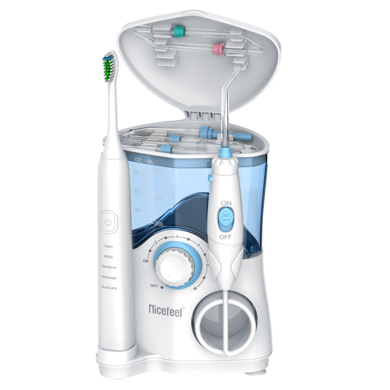 محصولات دندانپزشکی Sonic Toothbrush Water Flosser Family 600ml مخزن ABS OEM سفید