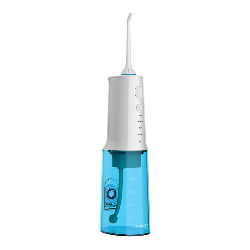 بهترین فلکسر قدرت الکتریکی برای مسافرت Nicefeel Closless Water Flosser IPX7 1900 mAh باتری